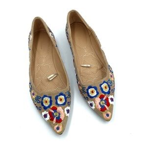 Floral Embroidered Flats